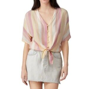 NEW One Teaspoon Brando 2020 Mini Distressed Light Wash Denim Button Fly Skirt